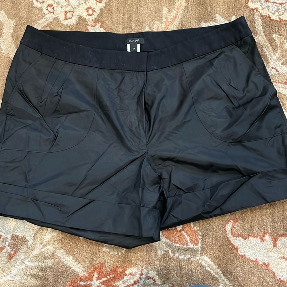 J. Crew black silk shorts - size 12
